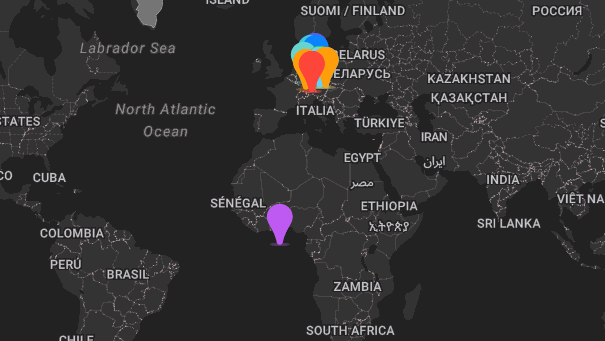 Map of company locations