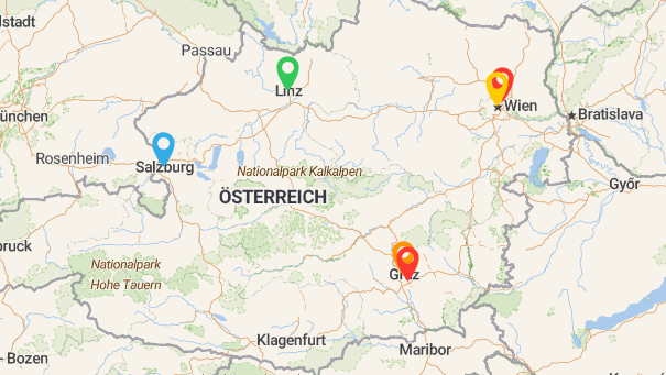 Map of company locations