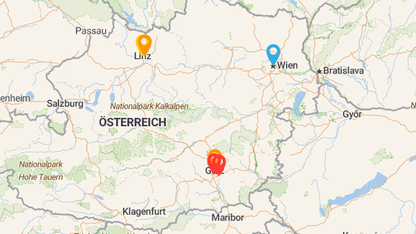 Map of company locations