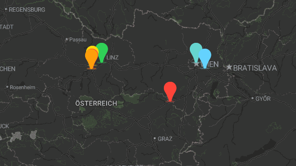 Map of company locations