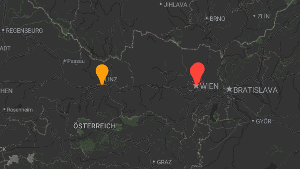 Map of company locations