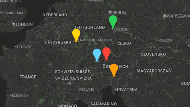 Map of company locations