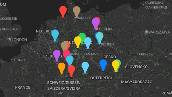 Map of company locations