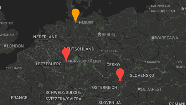 Map of company locations