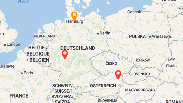 Map of company locations