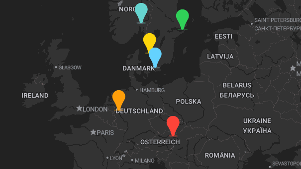 Map of company locations