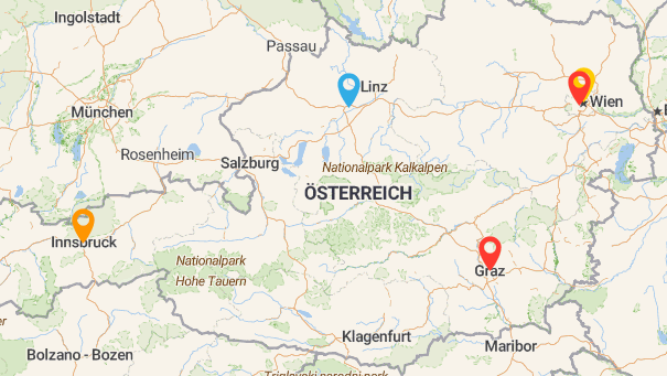Map of company locations