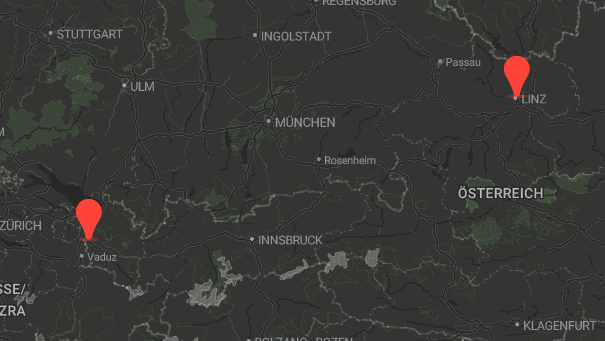 Map of company locations