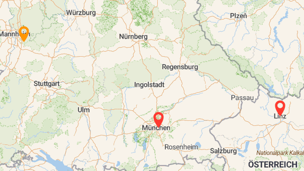 Map of company locations