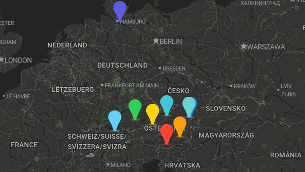 Map of company locations