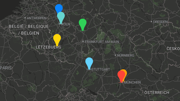 Map of company locations