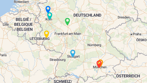 Map of company locations