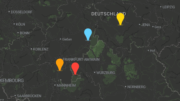 Map of company locations