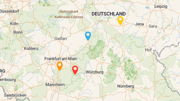 Map of company locations