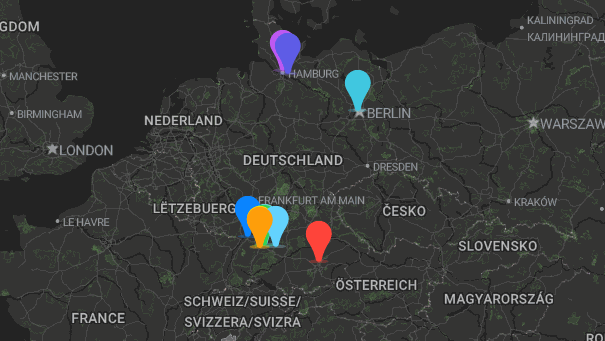 Map of company locations