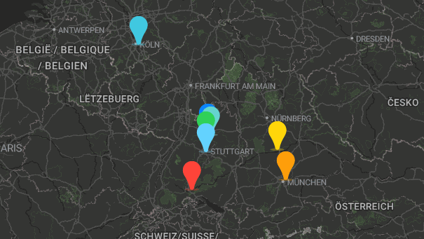 Map of company locations