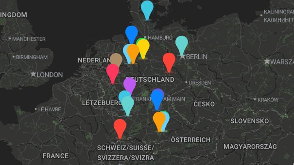 Map of company locations