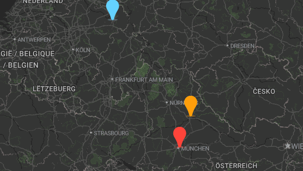 Map of company locations