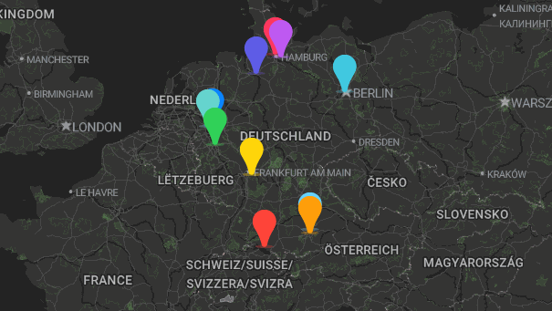 Map of company locations
