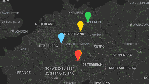 Map of company locations