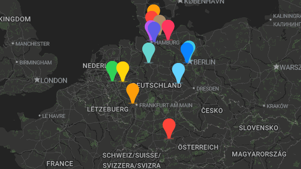 Map of company locations