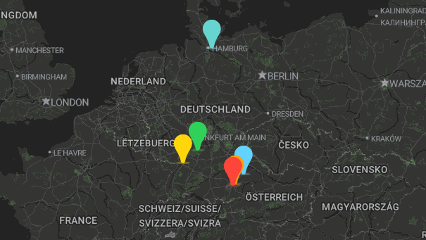 Map of company locations