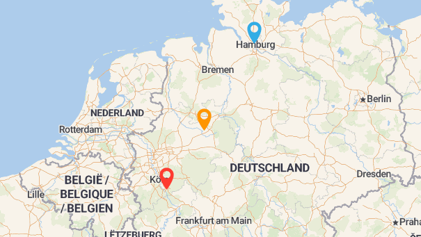 Map of company locations