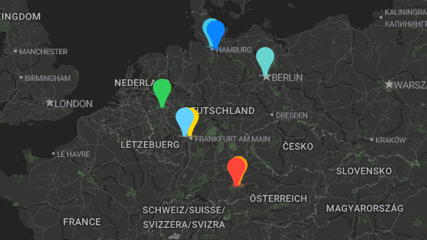 Map of company locations