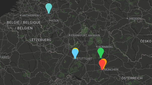 Map of company locations