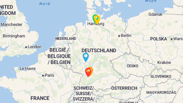 Map of company locations