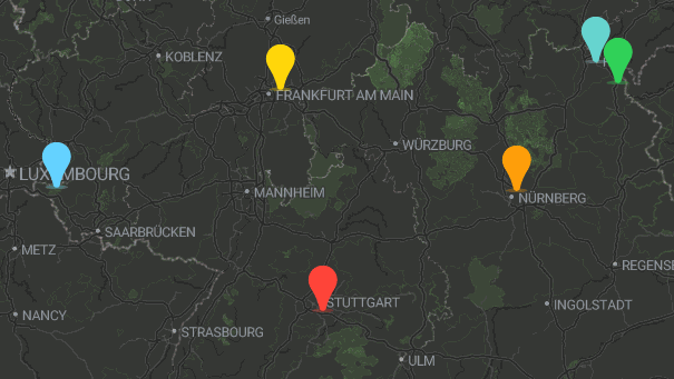 Map of company locations