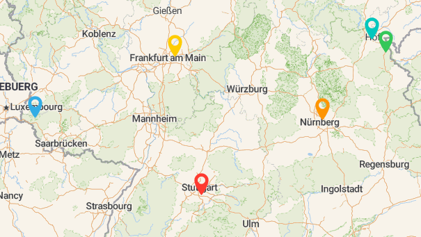 Map of company locations