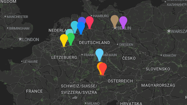 Map of company locations