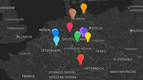 Map of company locations