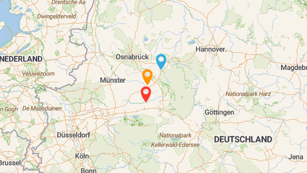 Map of company locations