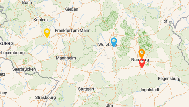 Map of company locations