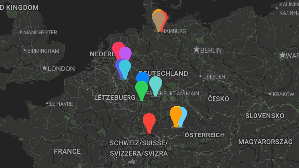Map of company locations