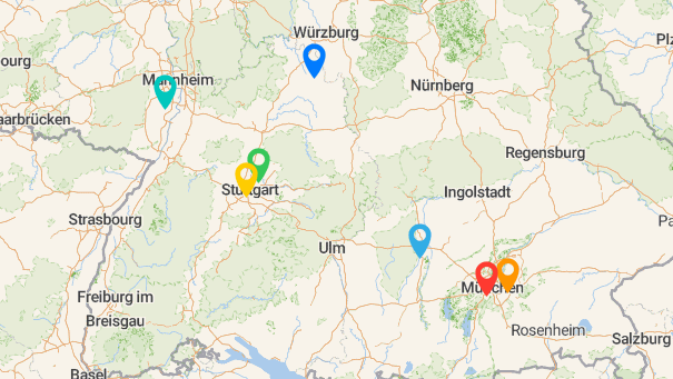 Map of company locations