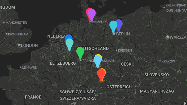Map of company locations