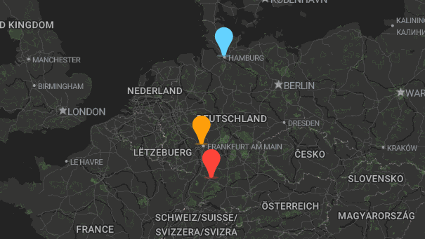 Map of company locations