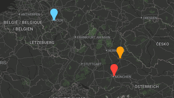 Map of company locations
