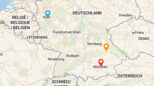 Map of company locations