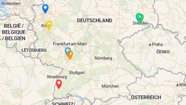 Map of company locations