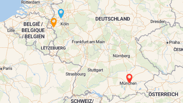 Map of company locations