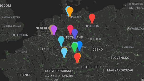 Map of company locations