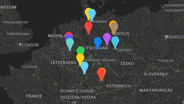 Map of company locations