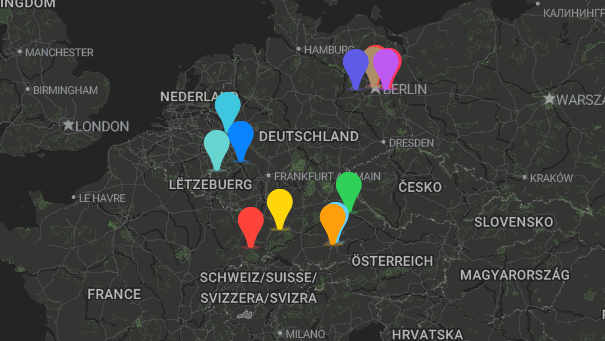 Map of company locations