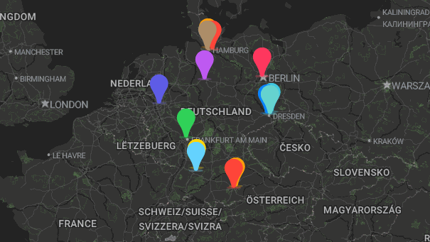 Map of company locations