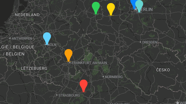 Map of company locations