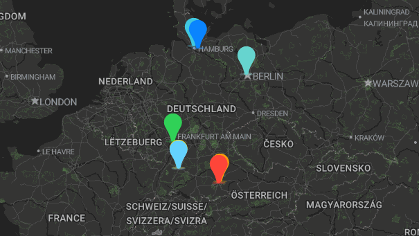Map of company locations